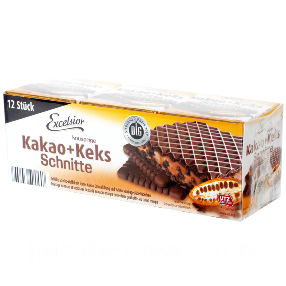 Вафлі Excelsior "Kakao + Keks Schnitte", 250 г Вафлі Excelsior "Kakao + Keks Schnitte", 250 г