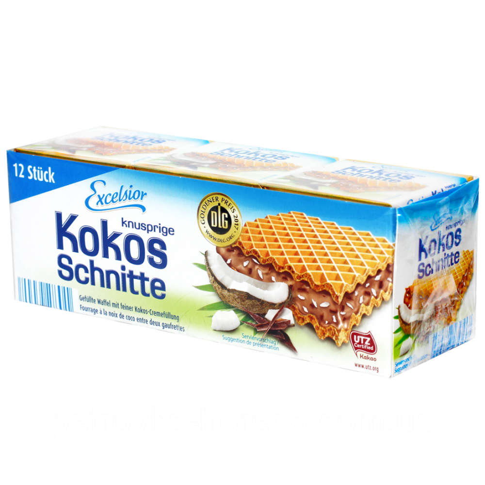 Вафлі Excelsior "Kokos Schnitte" Кокос 250 г