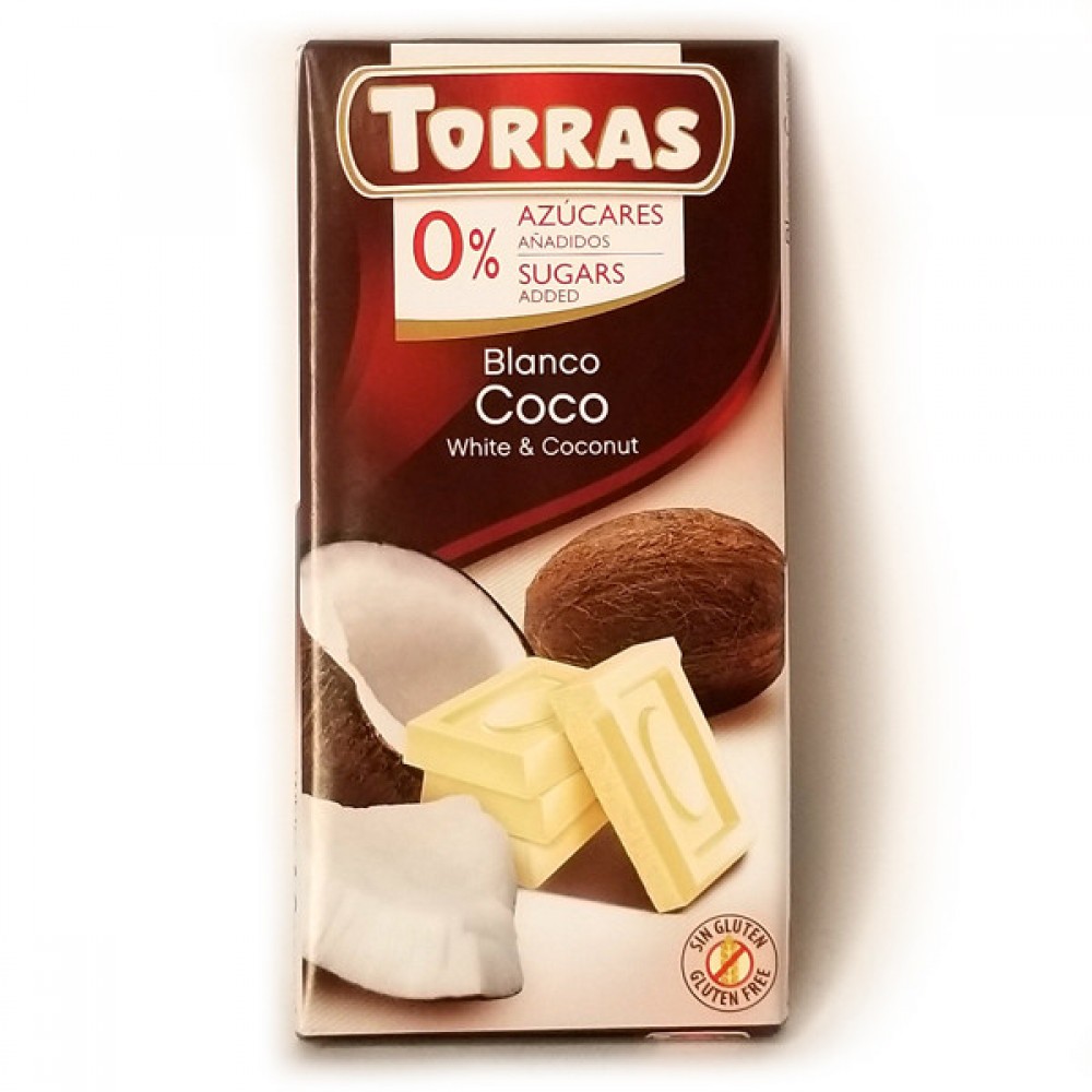 Білий шоколад "Torras chocolate blanco con coco", 75 г