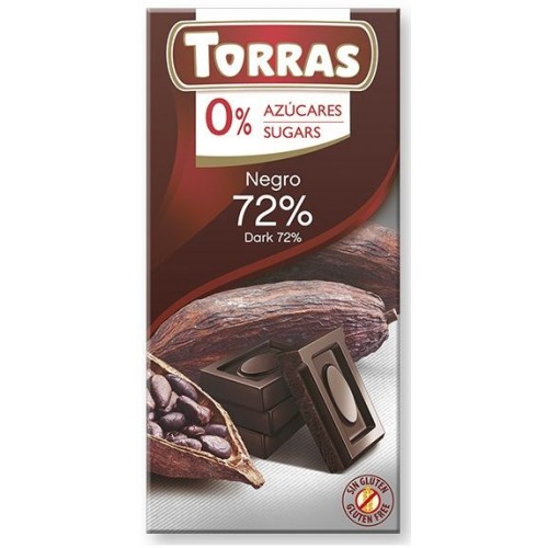 Чорний шоколад Torras Negro 72% Dark, 75 г Чорний шоколад Torras Negro 72% Dark, 75 г