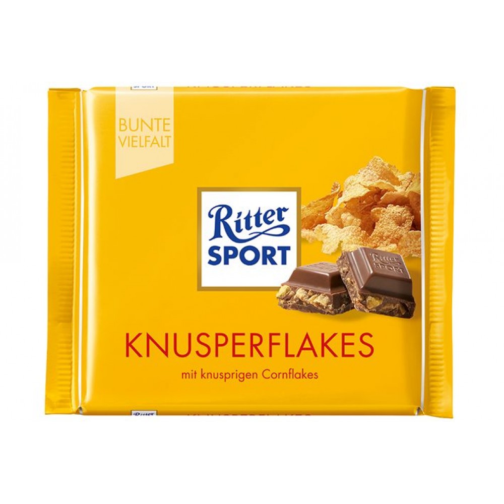 Молочний шоколад "Ritter Sport Knusperflakes", 100 г