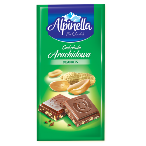 Шоколад молочний  з арахісом "ALPINELLA" 90г