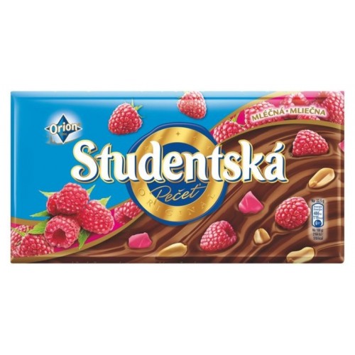Студентська печать Молочний шоколад з арахісом, желе і малиною 180 г