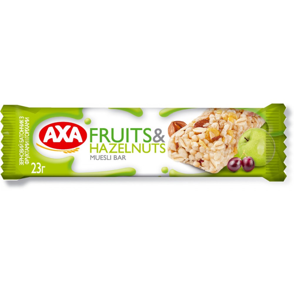 Батончик "AXA fruits & hazelnuts cereal bar"