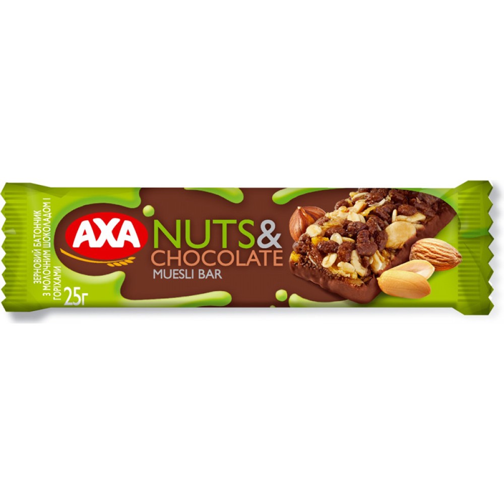 Батончик "AXA chocolate & nut cereal bar"
