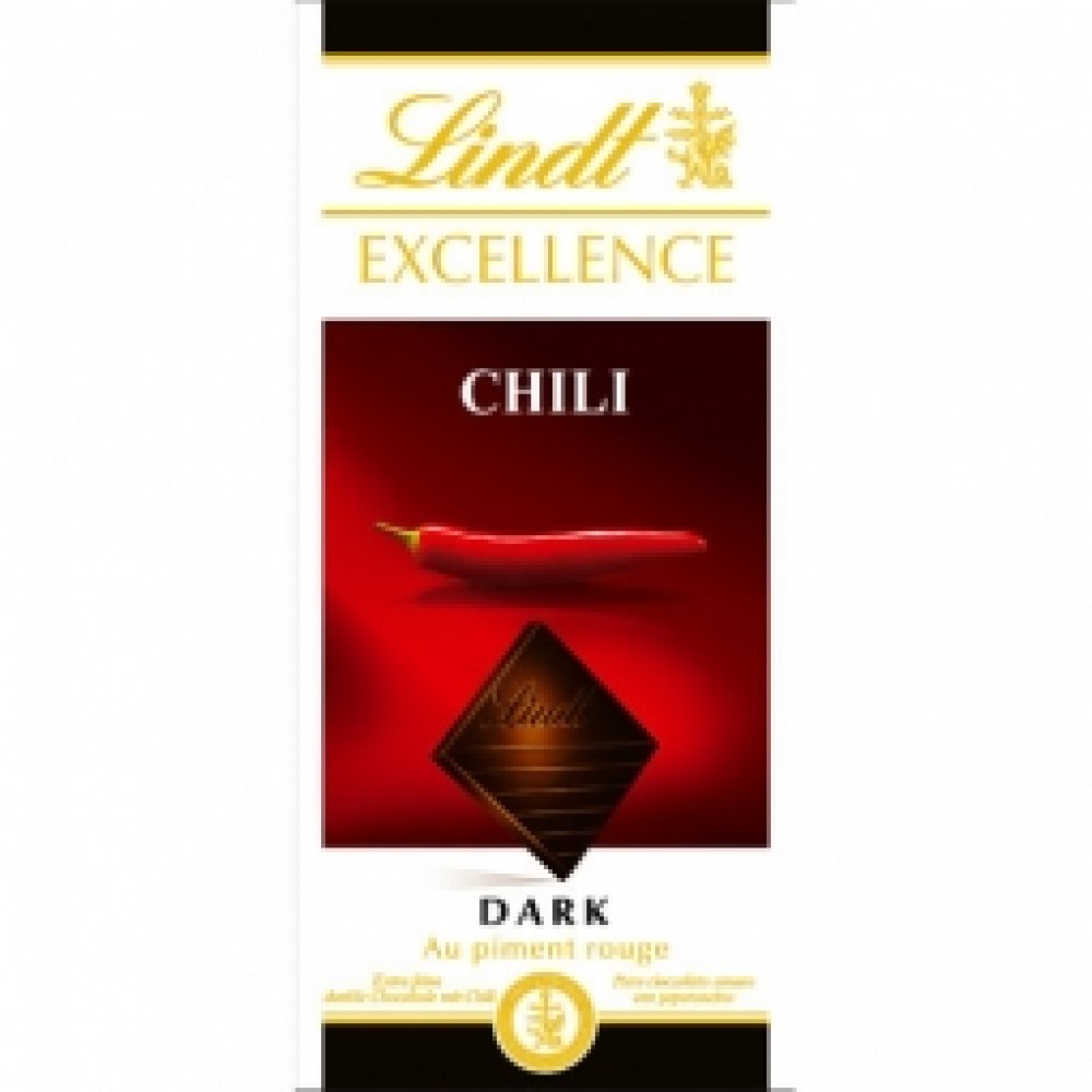 Чорний шоколад "Lindt Excellence з екстрактом чилі" 100 г
